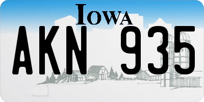 IA license plate AKN935
