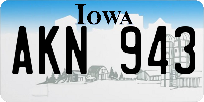 IA license plate AKN943
