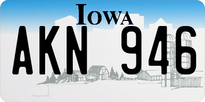 IA license plate AKN946