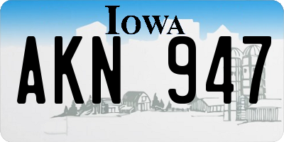 IA license plate AKN947