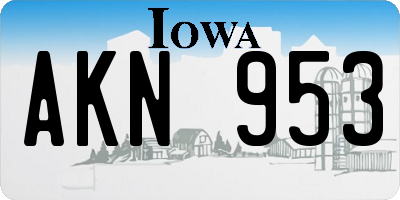 IA license plate AKN953