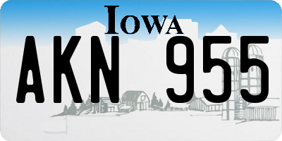 IA license plate AKN955