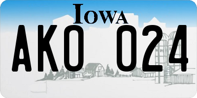 IA license plate AKO024