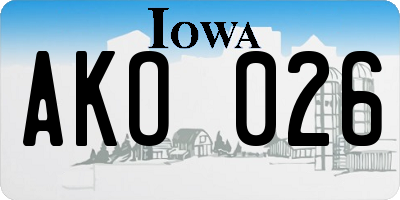 IA license plate AKO026