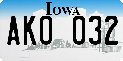 IA license plate AKO032