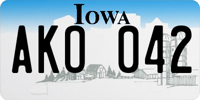 IA license plate AKO042