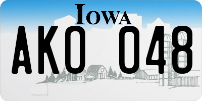 IA license plate AKO048