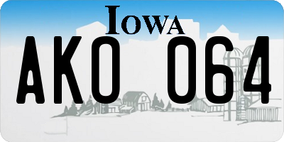 IA license plate AKO064
