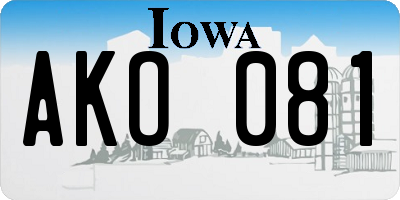 IA license plate AKO081