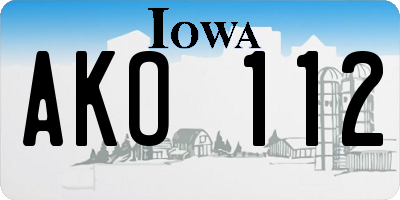 IA license plate AKO112