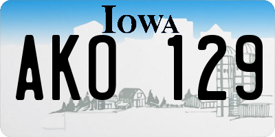 IA license plate AKO129