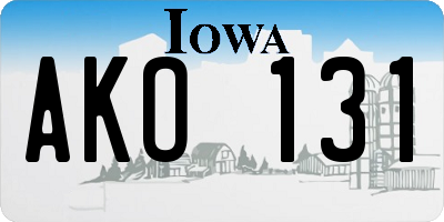 IA license plate AKO131