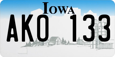IA license plate AKO133
