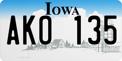 IA license plate AKO135