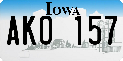 IA license plate AKO157