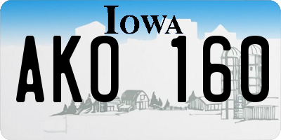 IA license plate AKO160