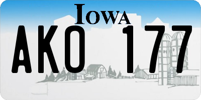 IA license plate AKO177