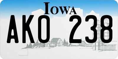 IA license plate AKO238