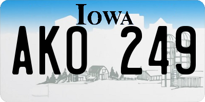IA license plate AKO249