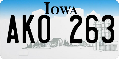 IA license plate AKO263