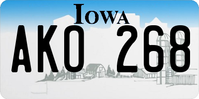 IA license plate AKO268