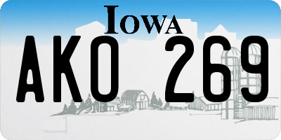 IA license plate AKO269