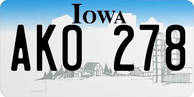 IA license plate AKO278