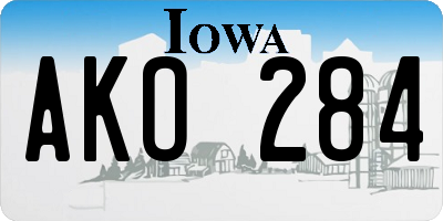 IA license plate AKO284