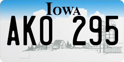 IA license plate AKO295