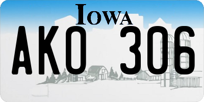 IA license plate AKO306