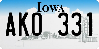 IA license plate AKO331