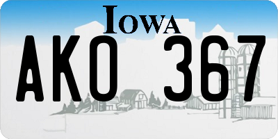 IA license plate AKO367
