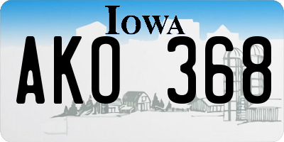 IA license plate AKO368