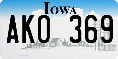 IA license plate AKO369