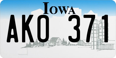 IA license plate AKO371