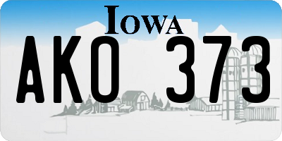 IA license plate AKO373
