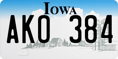 IA license plate AKO384