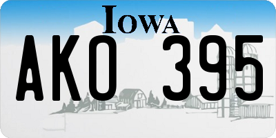 IA license plate AKO395