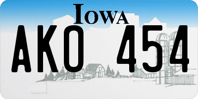 IA license plate AKO454