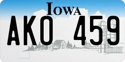 IA license plate AKO459
