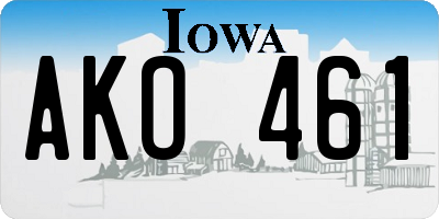 IA license plate AKO461