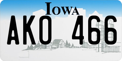 IA license plate AKO466