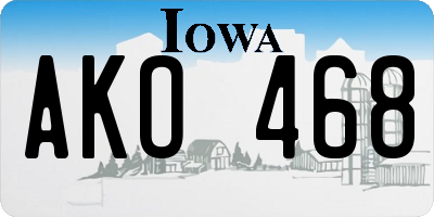 IA license plate AKO468