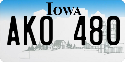 IA license plate AKO480