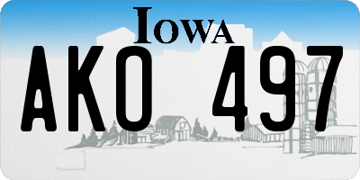 IA license plate AKO497