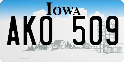 IA license plate AKO509