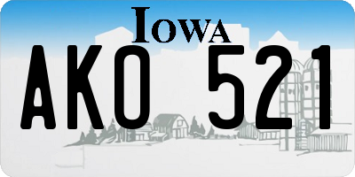 IA license plate AKO521