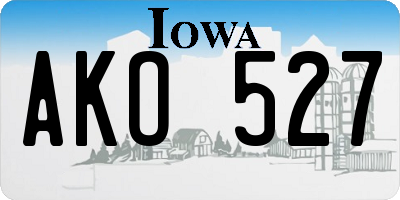 IA license plate AKO527