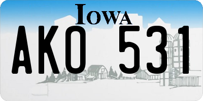 IA license plate AKO531