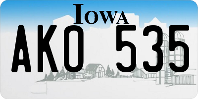 IA license plate AKO535